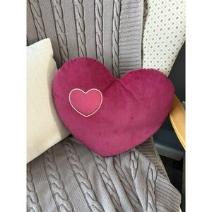 Soft Red Velvet Heart Valentines Day Accent Throw Pillow Cottage Chic
